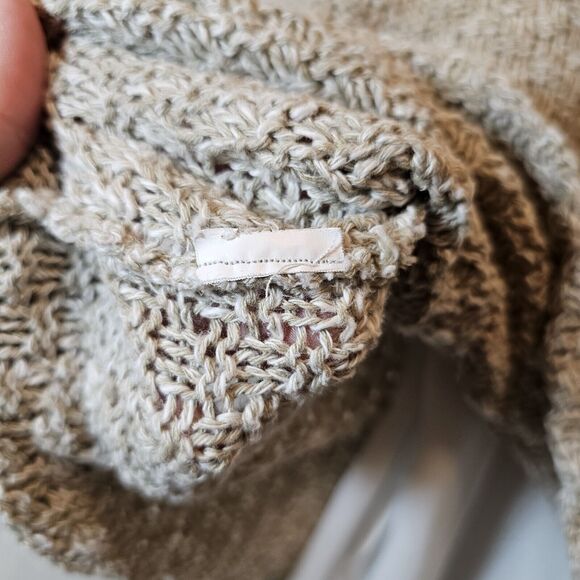 Zara W/B Collection Womens Layered Top Tan Knit Sweater Over Cream Medium *flaw* - Picture 6 of 9